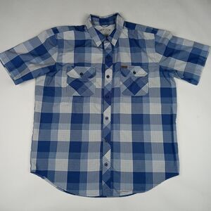 ORVIS Button Up Shirt Short Sleeve Men's Size Large Casual Blue